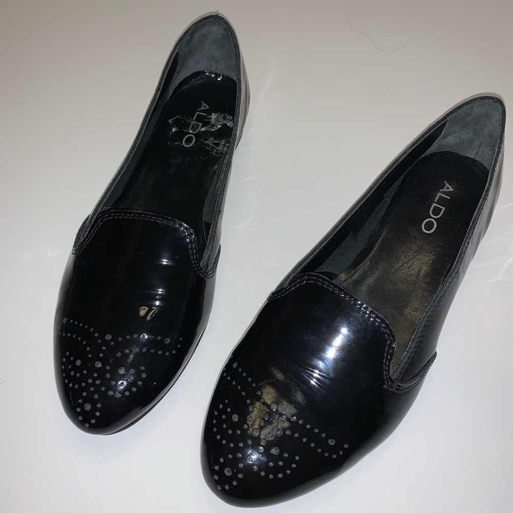 Aldo Black Patent Leather Loafer Sz 6 - Picture 3 of 8